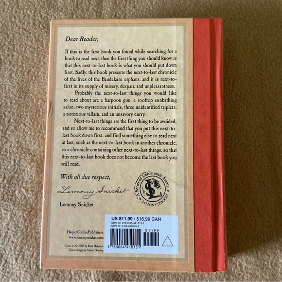 Lemony Snicket Unfortunate Events HC Book The Penultimate Peril - Picture 2 of 2